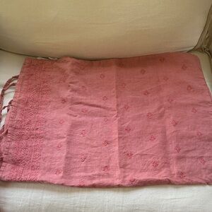 Bella Notte Embroidered Standard Ines Pair Shams Pink Poppy color